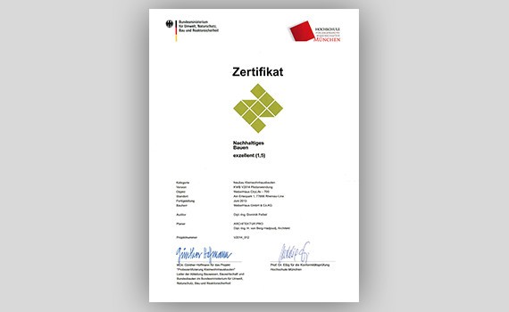 Zertifikat Nachhaltiges Bauen WeberHaus