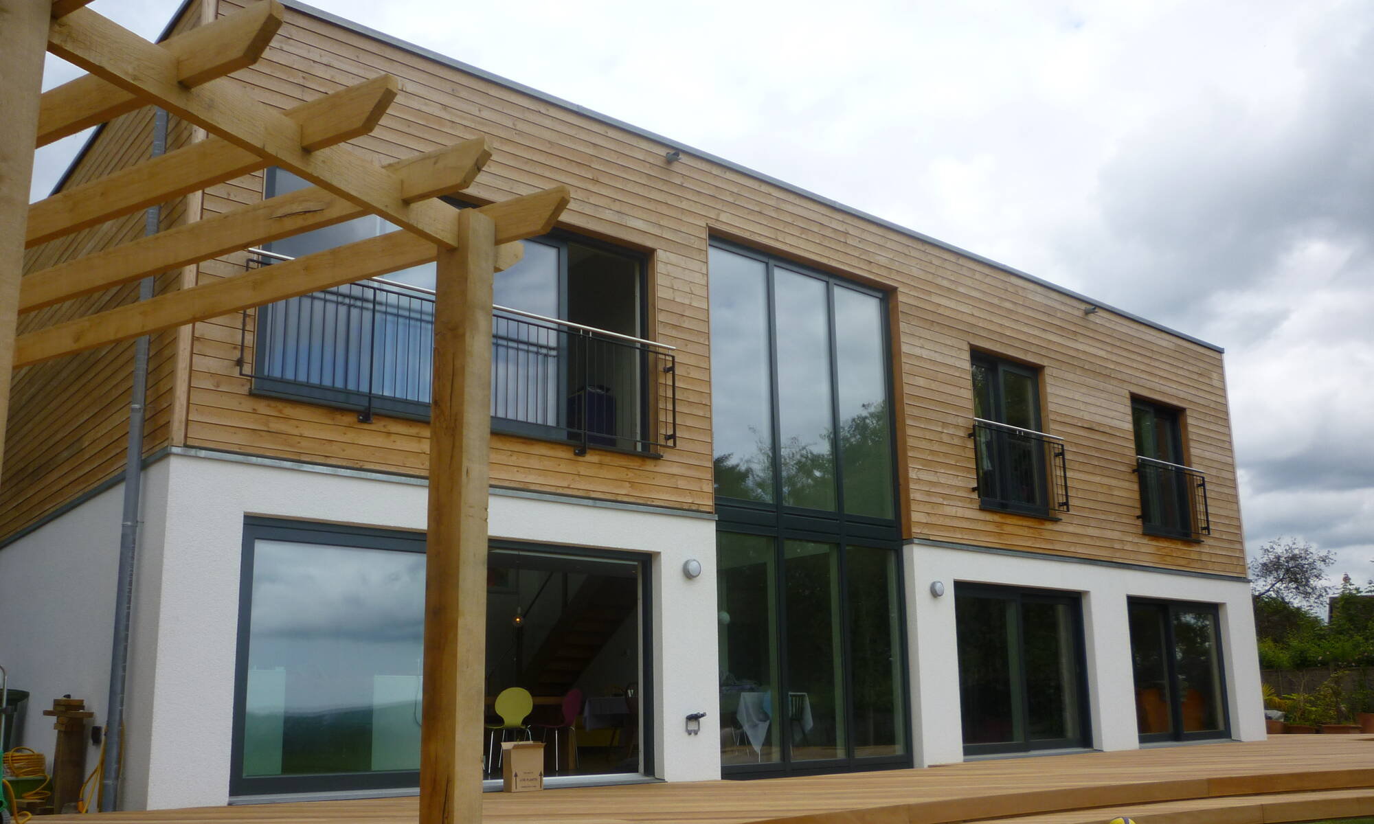 Sustainable prefab  home with wood burning stove