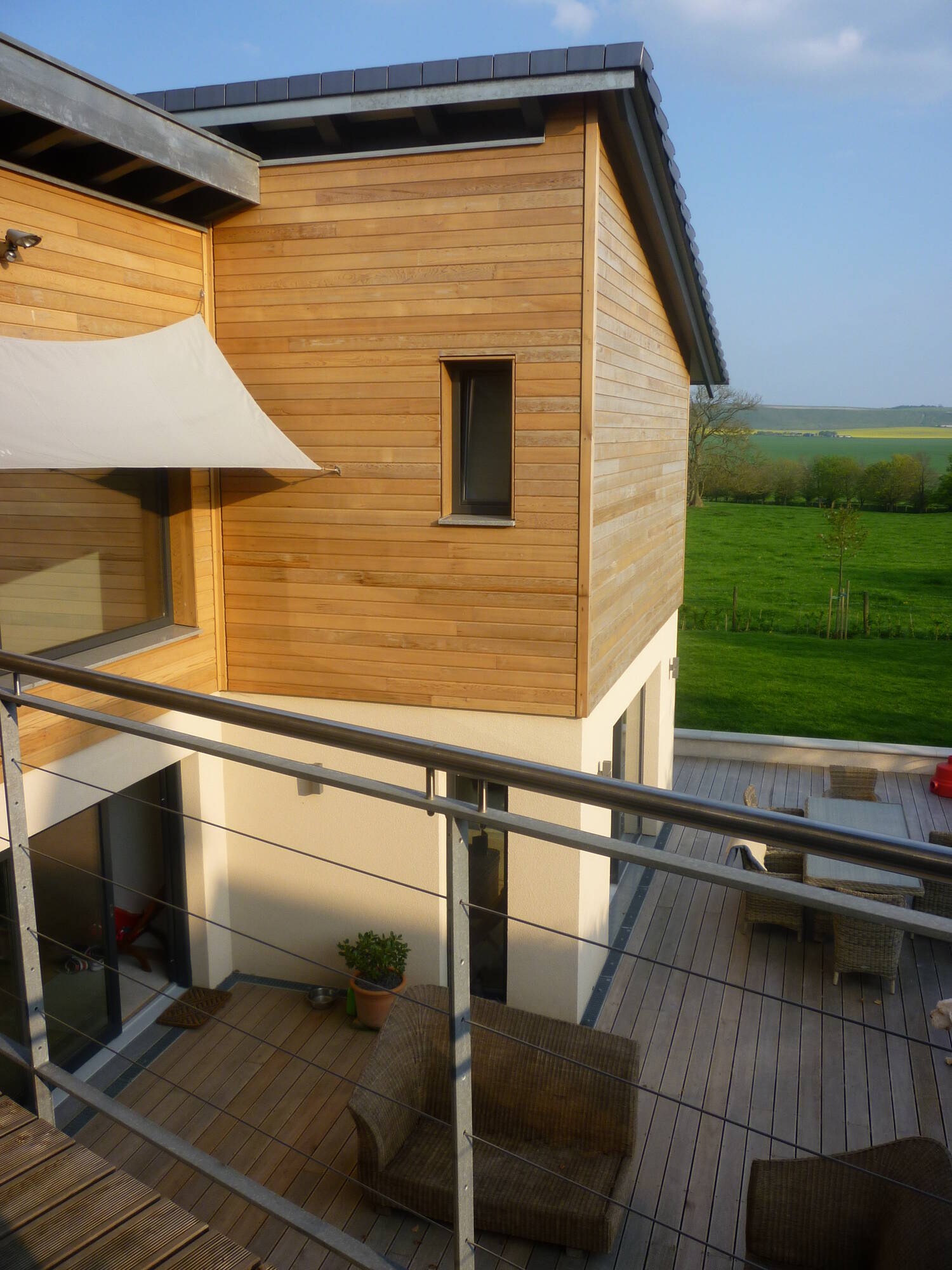 Sustainable prefab home with rainwater harvesting